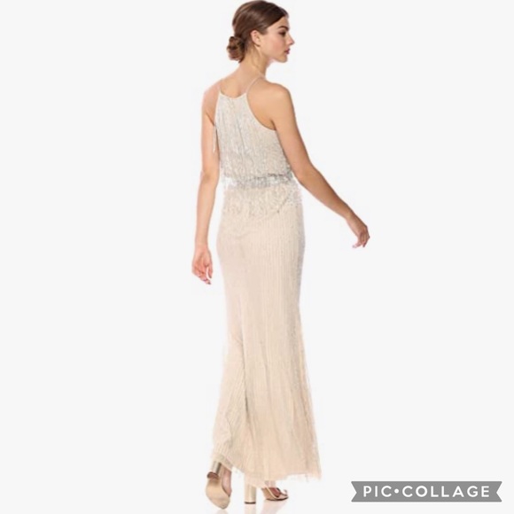 Adrianna Papell Gatsby drop waist fringed beaded sleeveless long dress - Picture 7 of 15